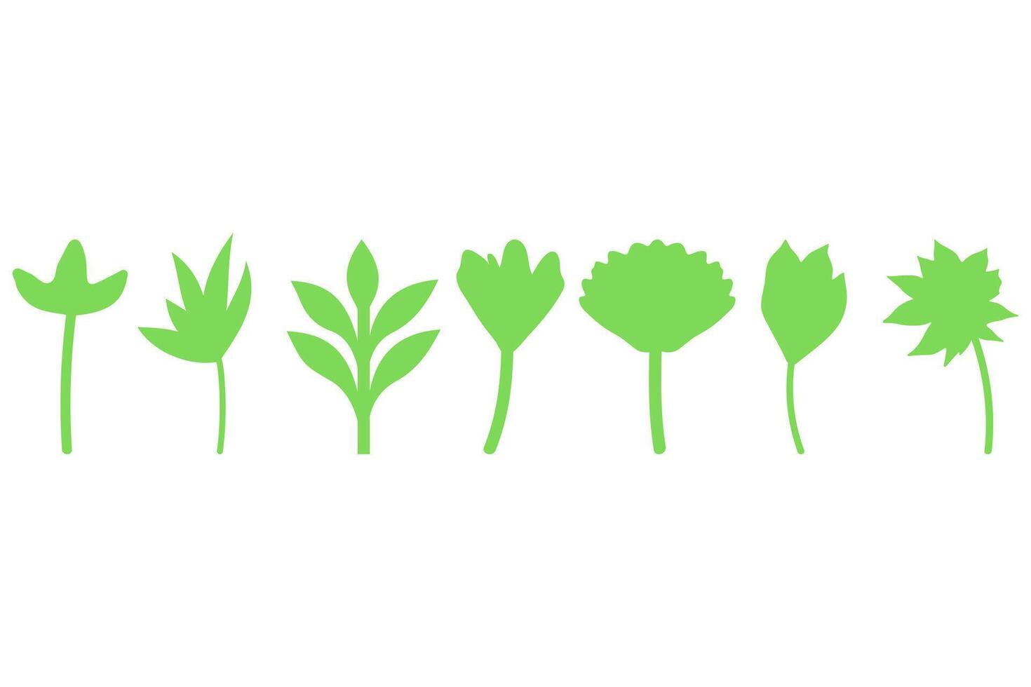 Decorative floral icon set. Nature design vector