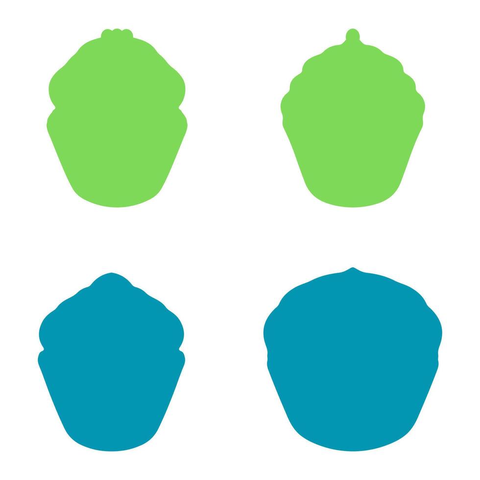 Simple cupcake set design. Food illustration vector