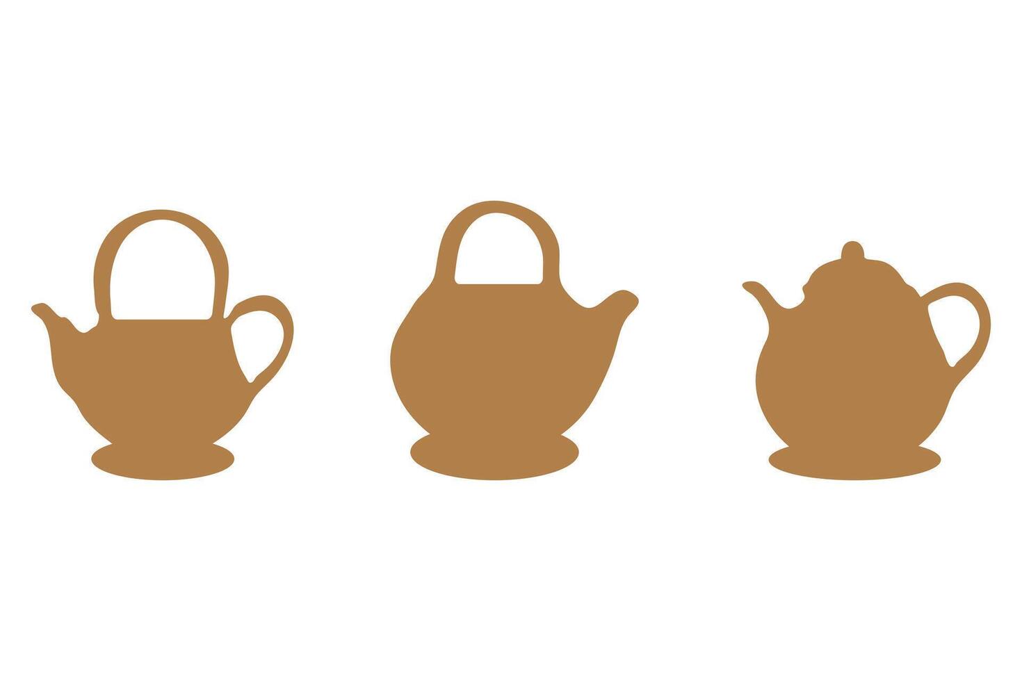 Simple teapot icon set. Drink illustration vector