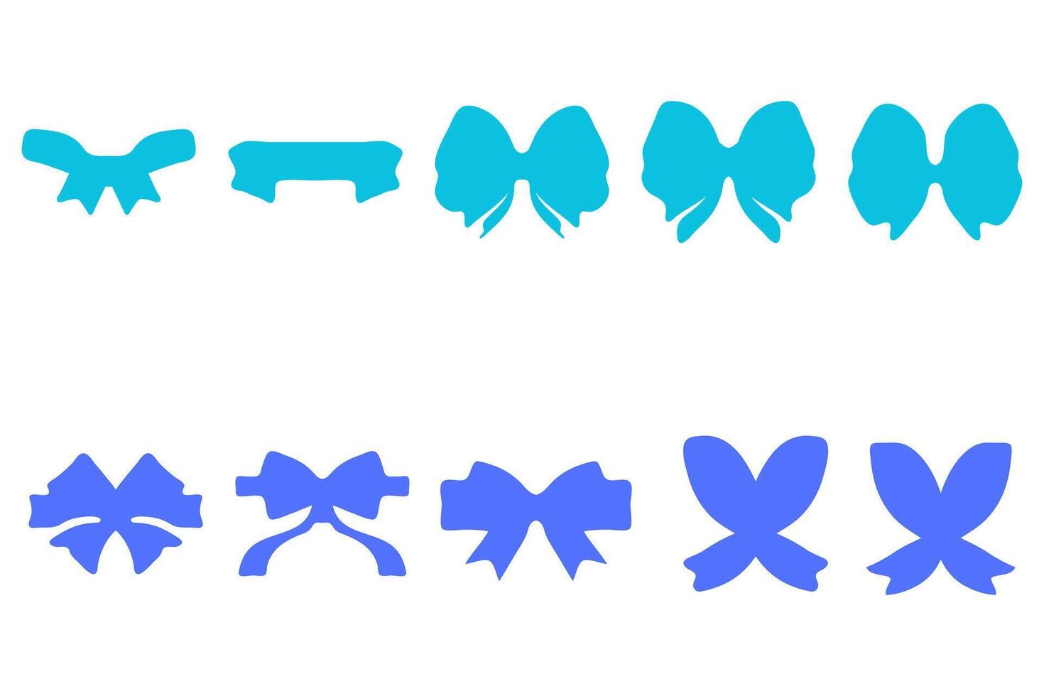 Simple ribbon ornament icon set vector
