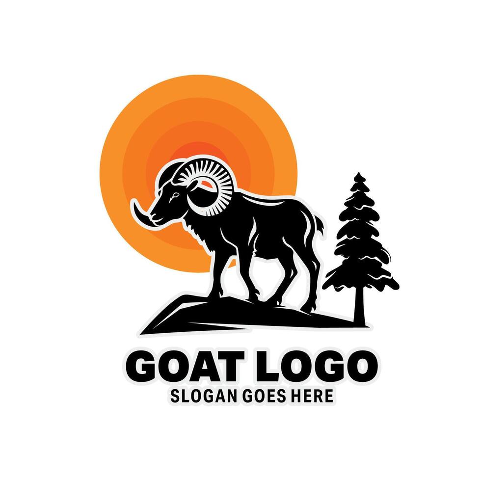 goat logo design template illustration vector