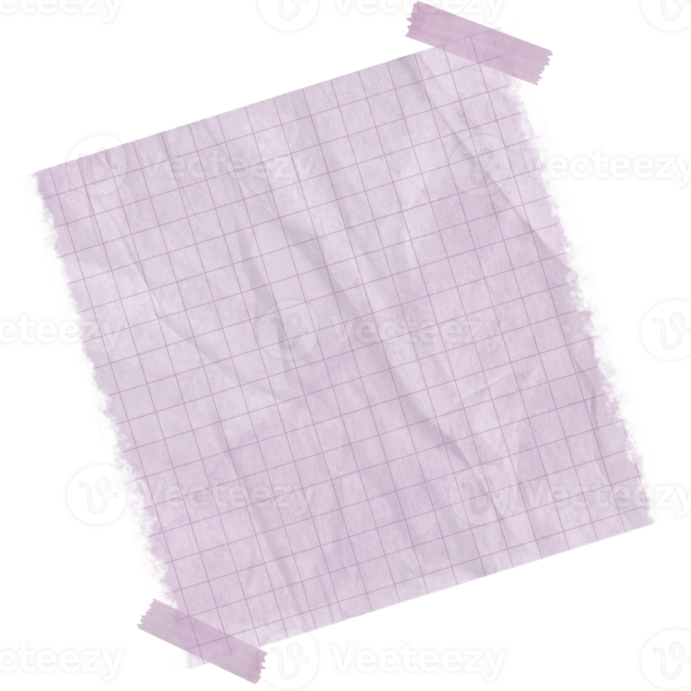 Piece Grid Paper Note with Tape png