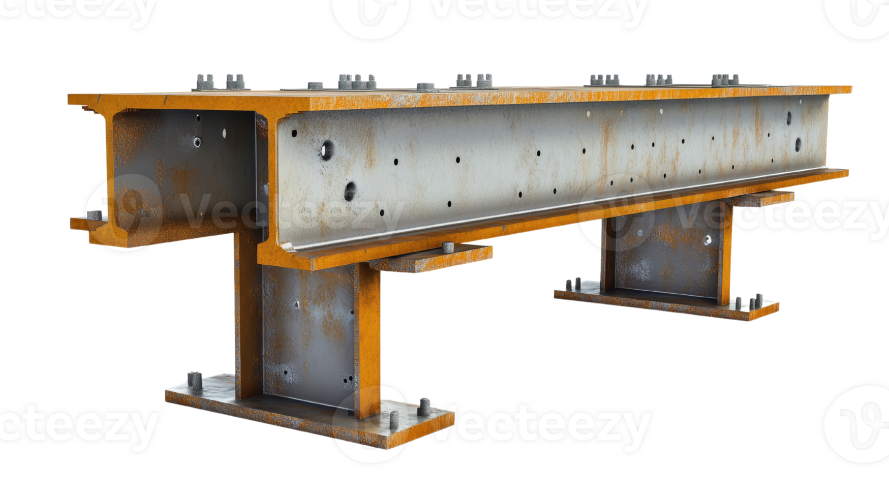 Steel Beam Connection 3D Model Construction Engineering Isolated on transparency background png