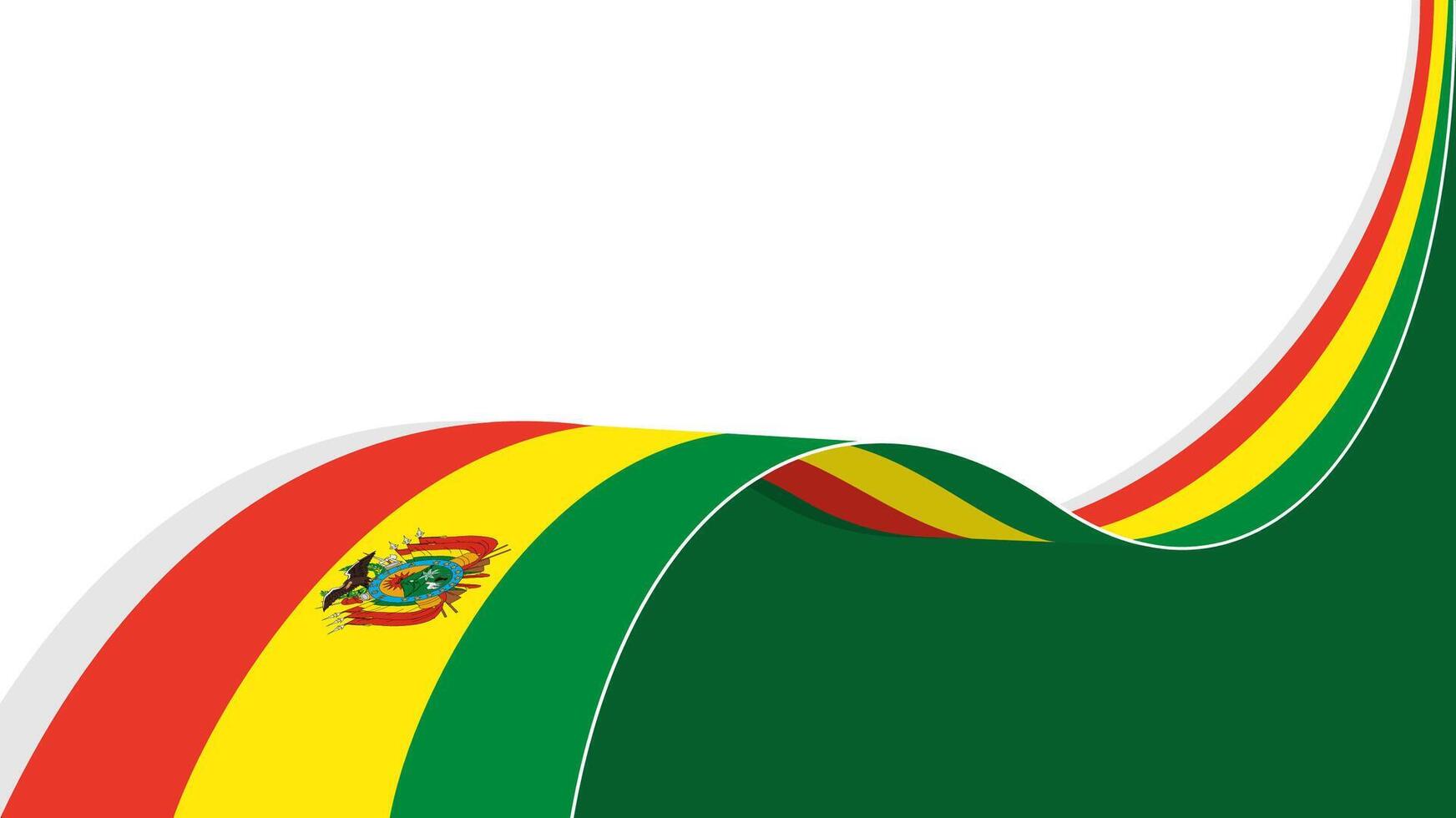 waving bolivia flag ribbon background with copy space for text. bolivia national day vector