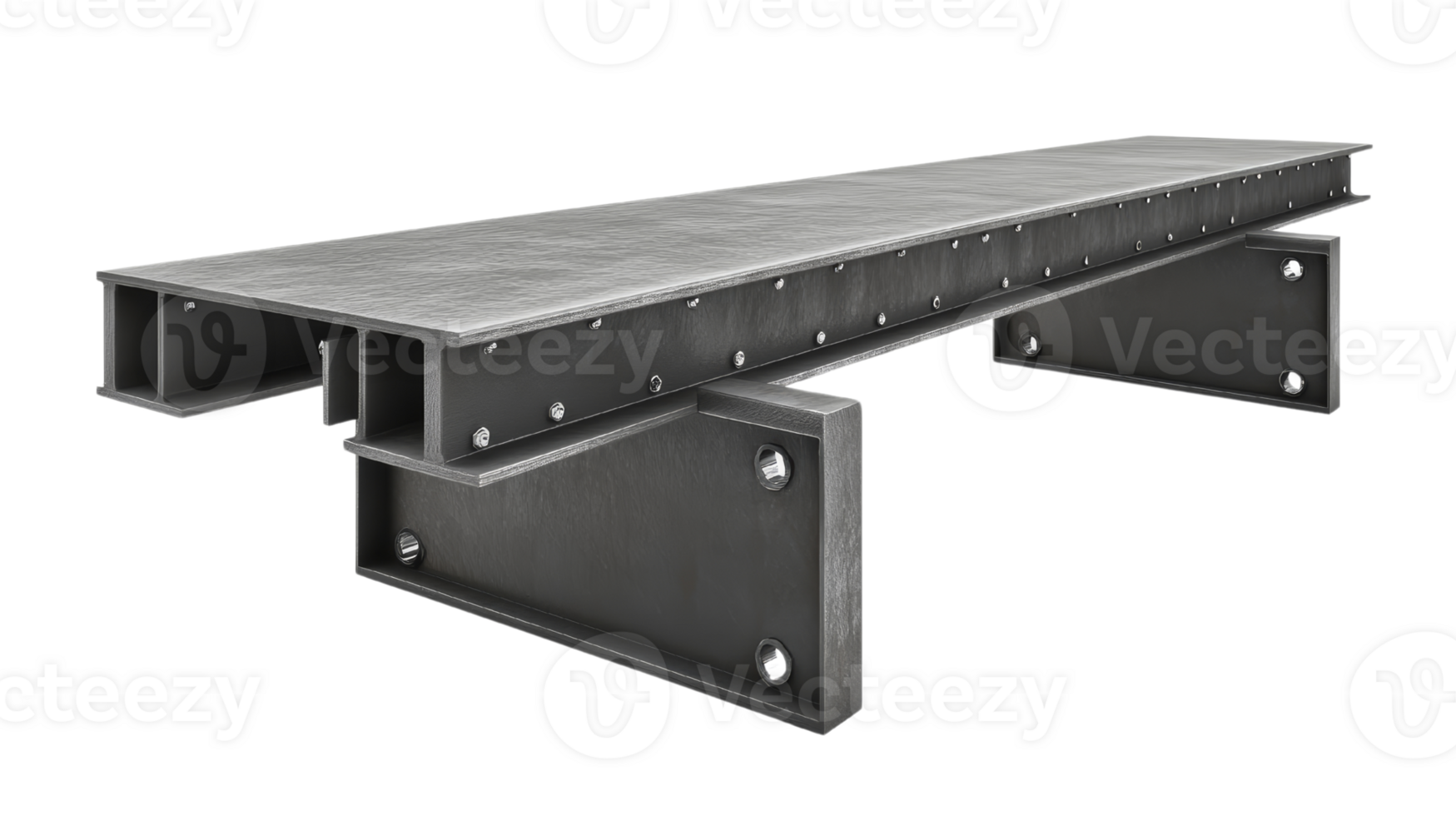 Steel Beam Connection 3D Model Construction Engineering png