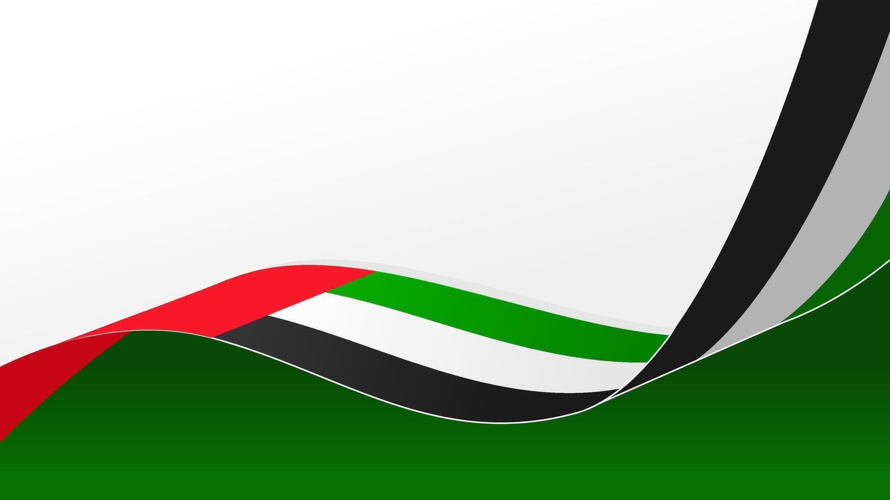 wavy united arab emirates flag background with copy space for text. UAE national day vector