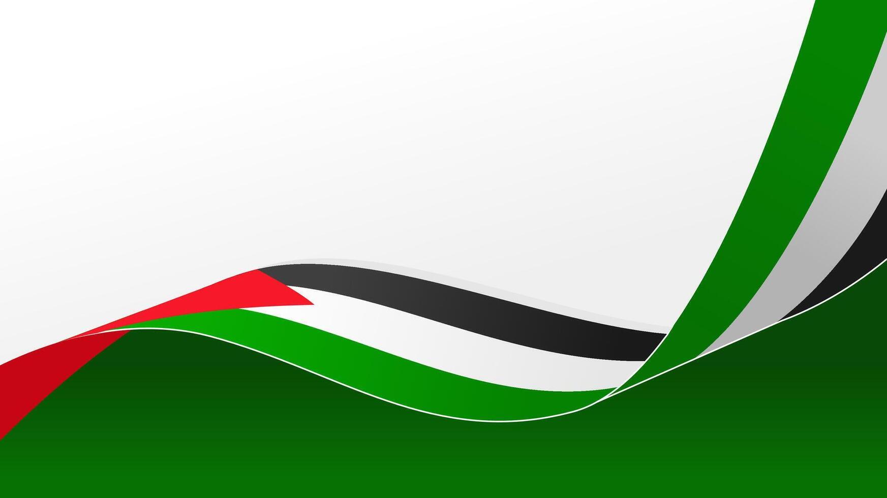wavy palestine flag background with copy space for text. palestine national day vector