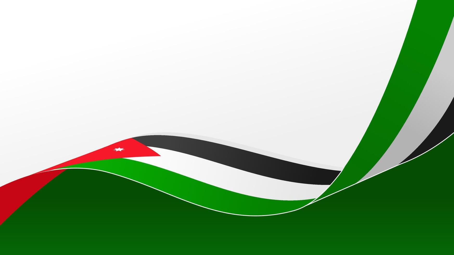 Wave flag of jordan with copyspace background. jordan event banner vector