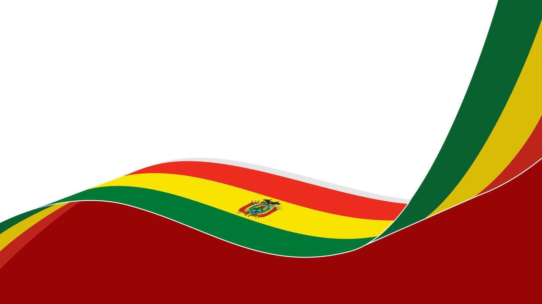 wavy bolivia flag background with copy space for text. bolivia national day vector