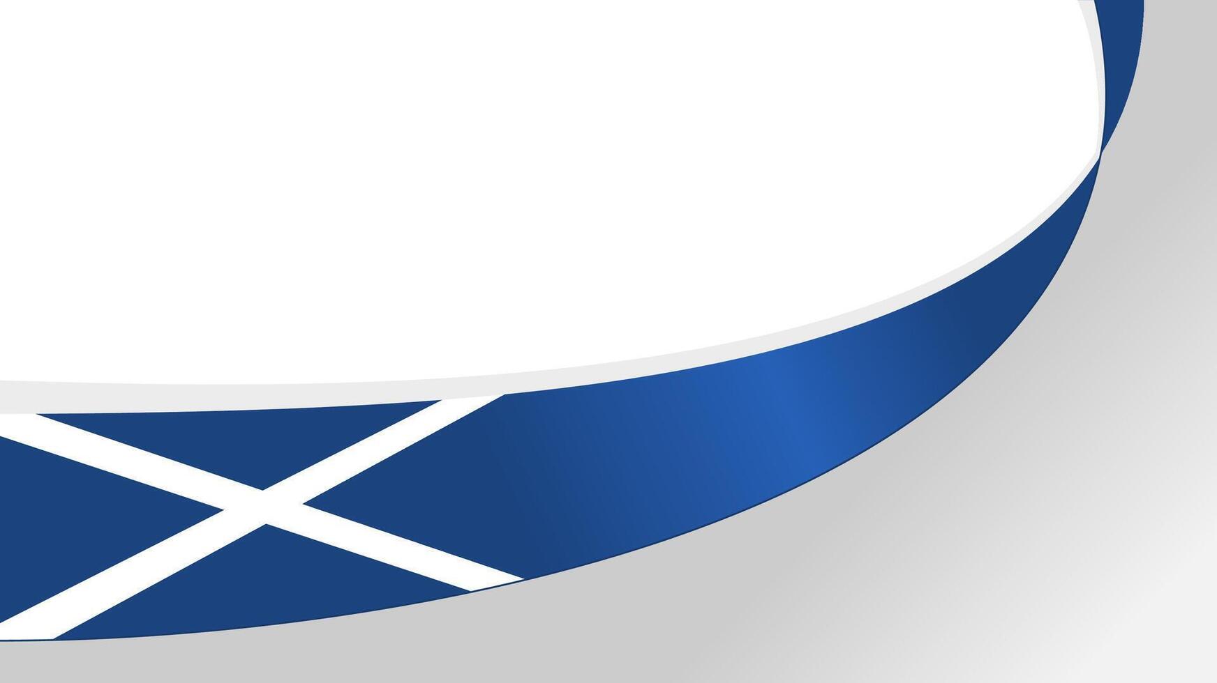 Waving ribbon with flag of Scotland. Template for independence day poster design vector