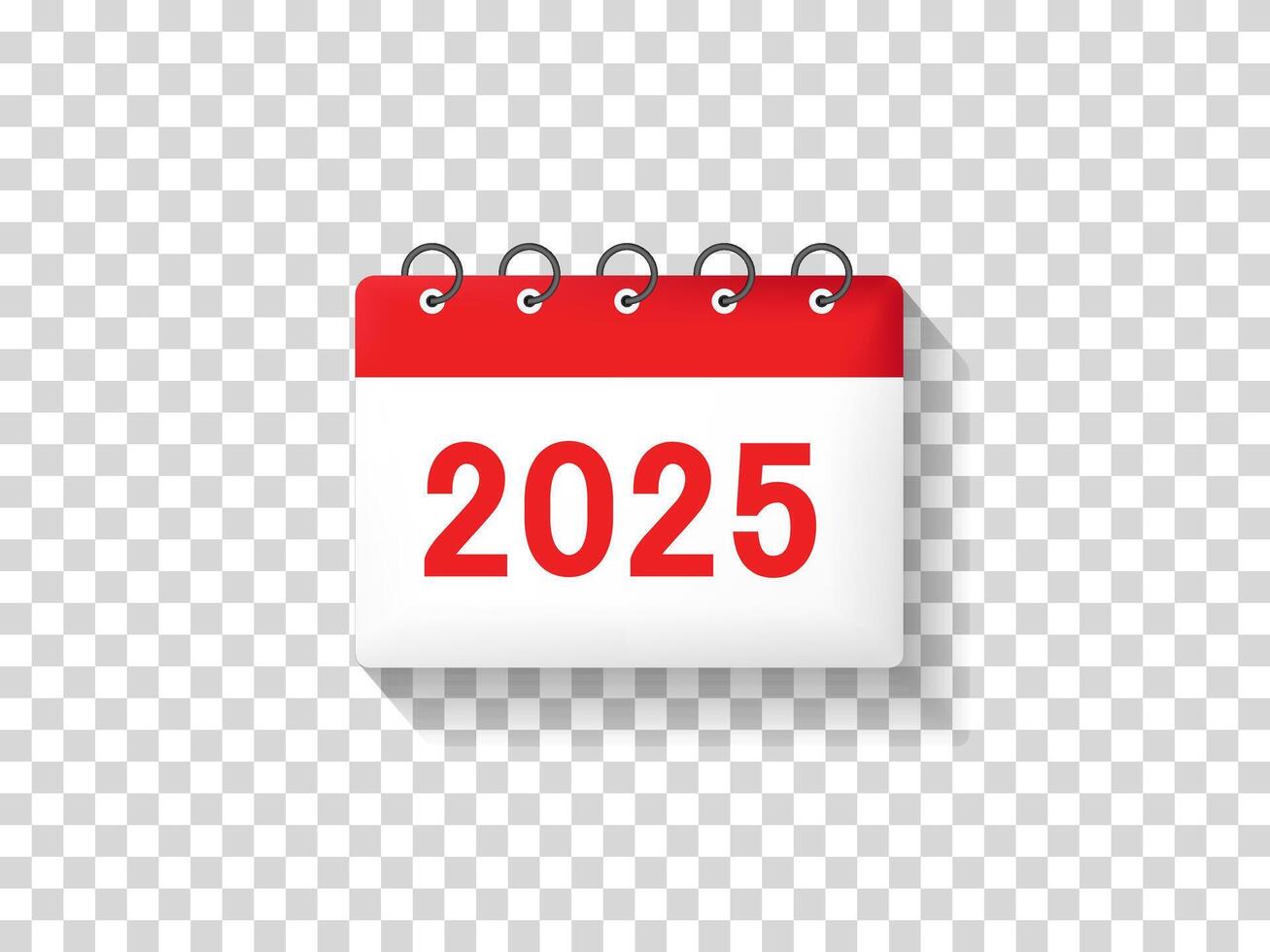 2025 calendar icon symbol. 2025 year calendar 3d style icon illustration on background. vector