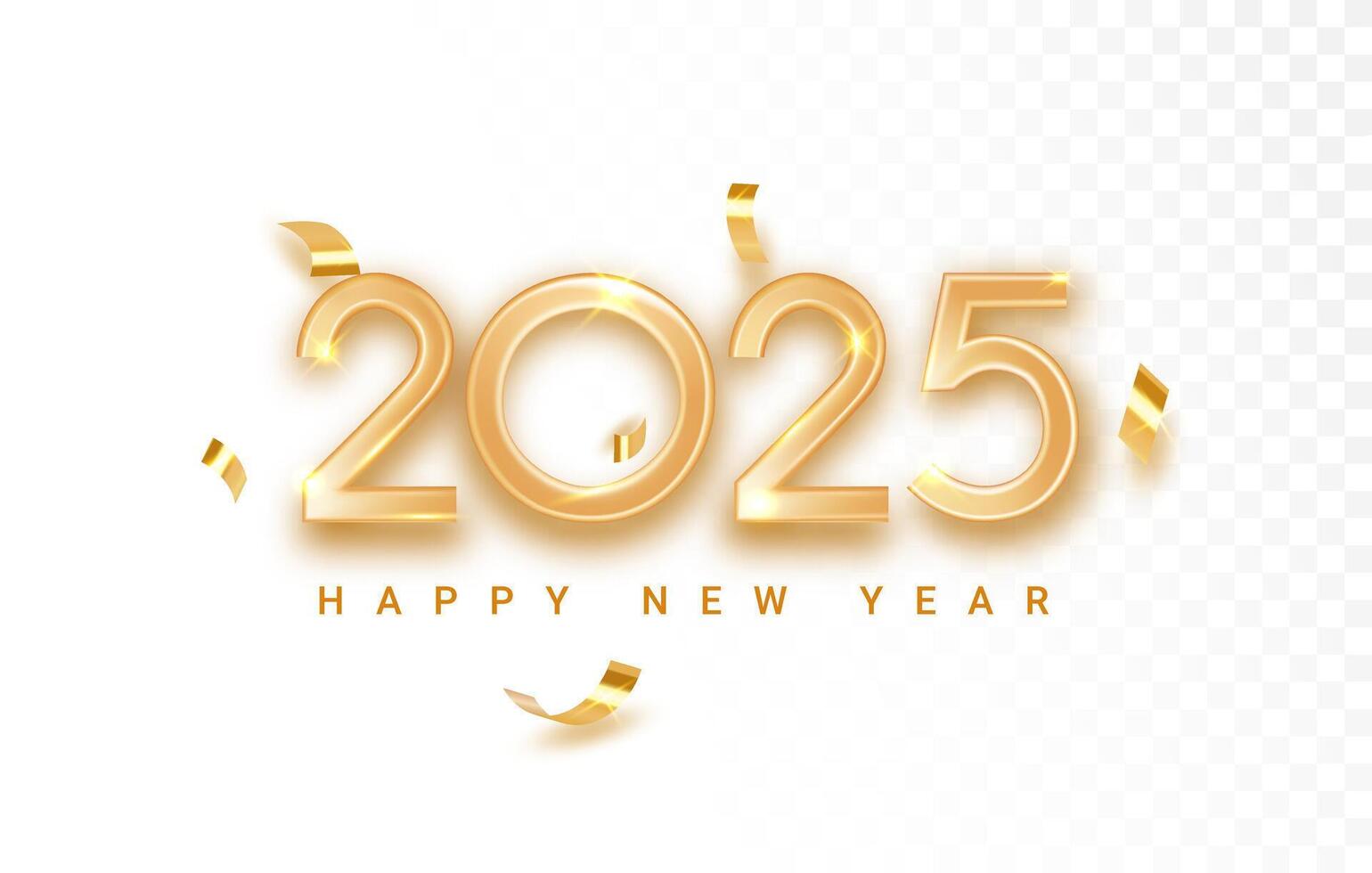 2025 Happy New Year illustration on background. Elegant festive Holiday greeting card design. vector