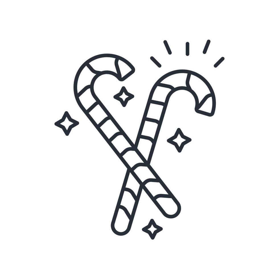candy cane icon. .Editable stroke.linear style sign for use web design,logo.Symbol illustration. vector