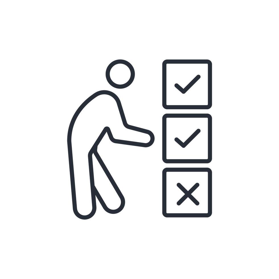 choosing icon. .Editable stroke.linear style sign for use web design,logo.Symbol illustration. vector