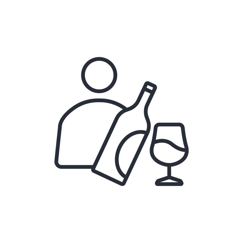 sommelier icon. .Editable stroke.linear style sign for use web design,logo.Symbol illustration. vector