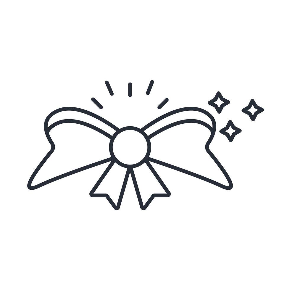 bow icon. .Editable stroke.linear style sign for use web design,logo.Symbol illustration. vector
