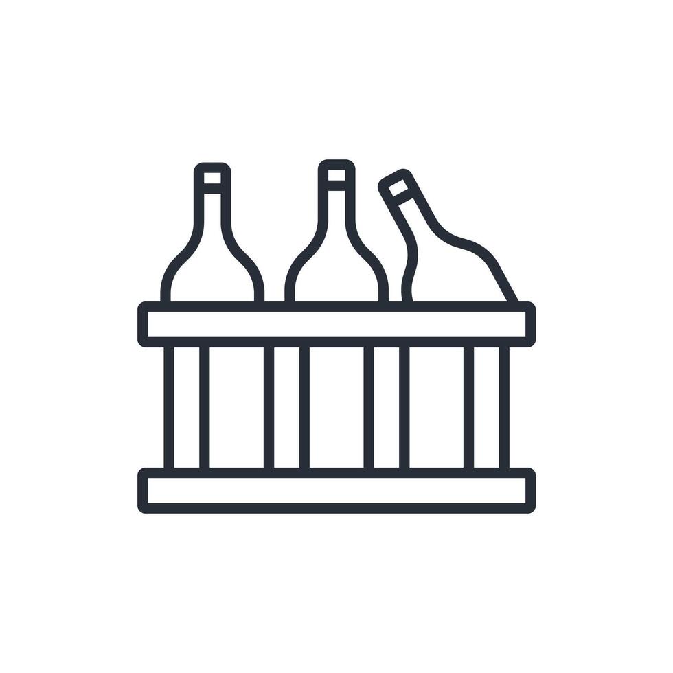 Box wine icon. .Editable stroke.linear style sign for use web design,logo.Symbol illustration. vector