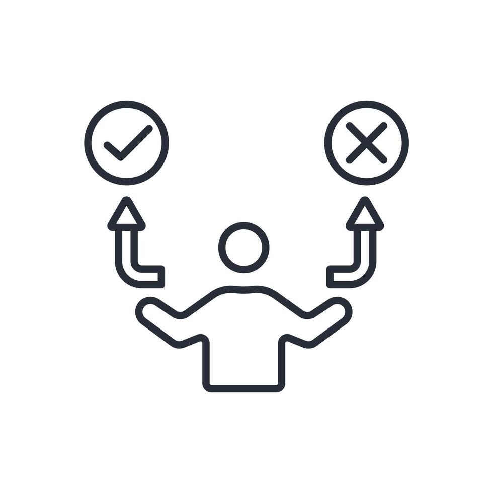 Decision icon. .Editable stroke.linear style sign for use web design,logo.Symbol illustration. vector