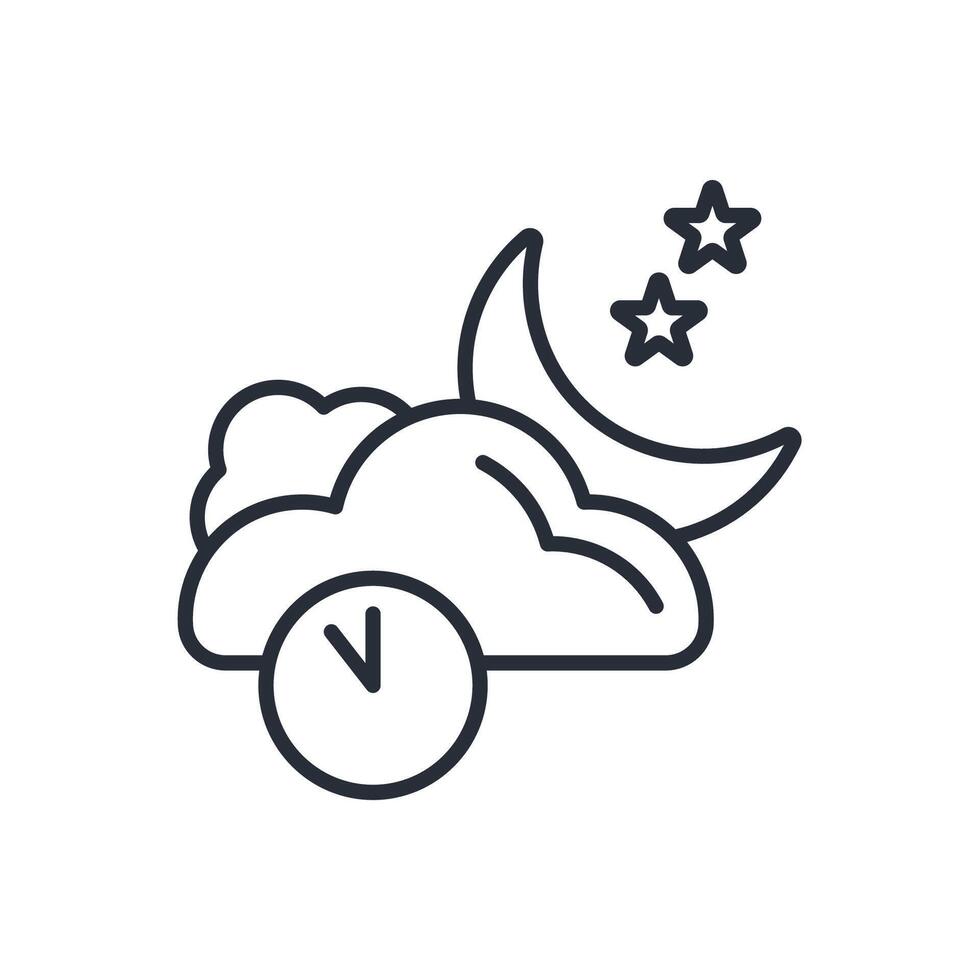 midnight icon. .Editable stroke.linear style sign for use web design,logo.Symbol illustration. vector