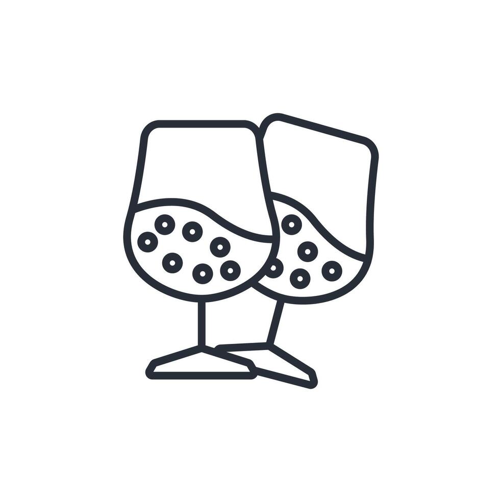sparkling wine icon. .Editable stroke.linear style sign for use web design,logo.Symbol illustration. vector