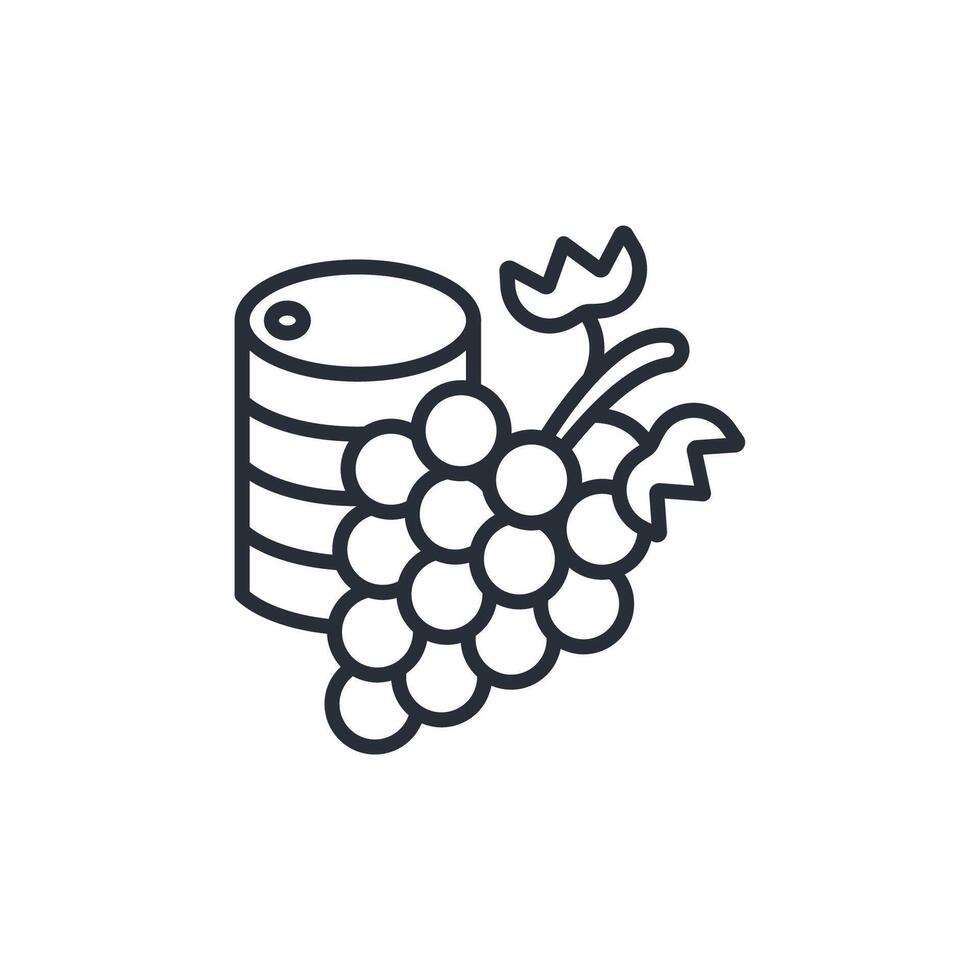 wine barrel icon. .Editable stroke.linear style sign for use web design,logo.Symbol illustration. vector