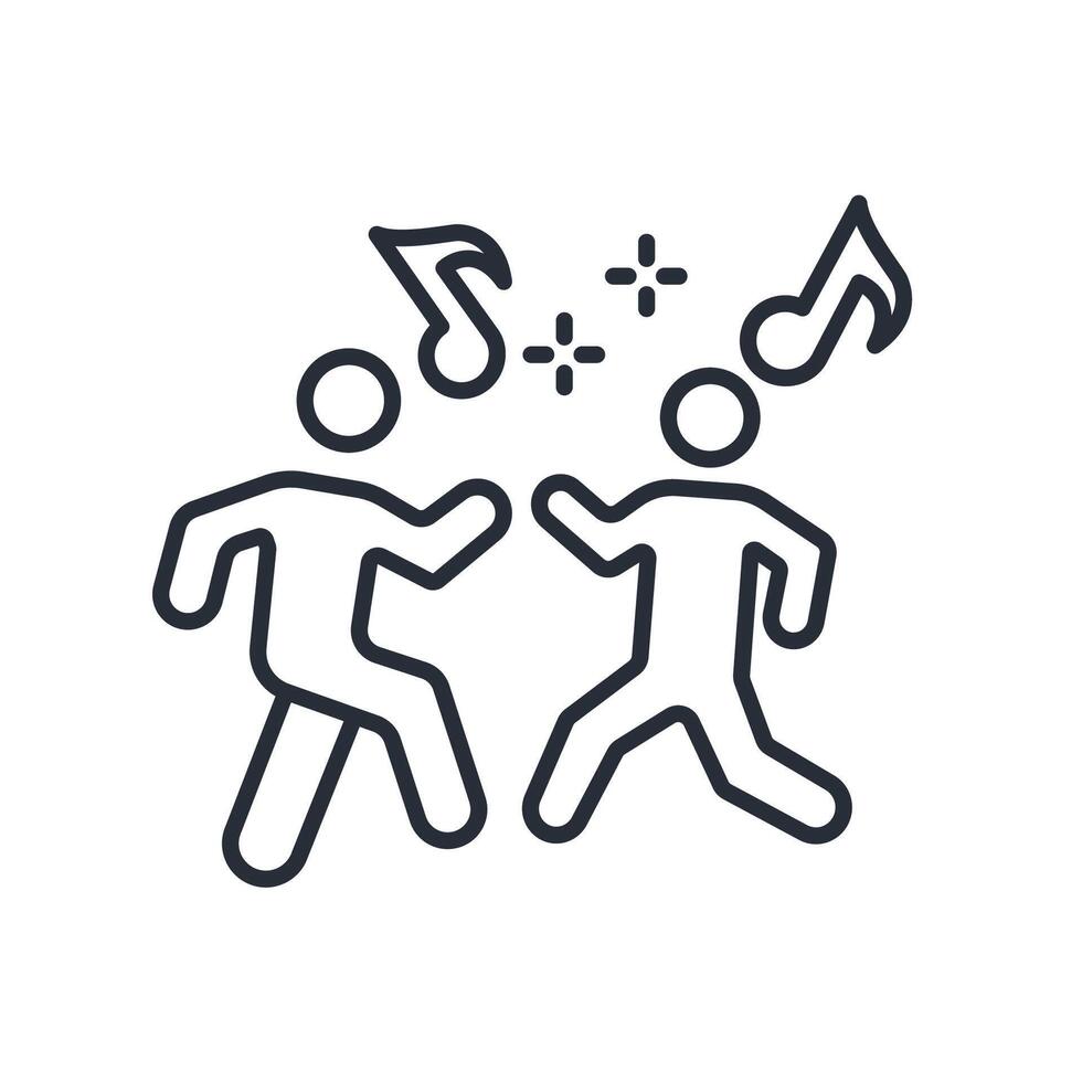 Dance icon. .Editable stroke.linear style sign for use web design,logo.Symbol illustration. vector
