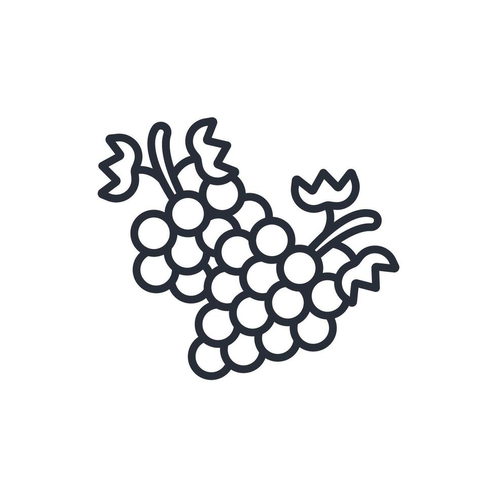 grapes icon. .Editable stroke.linear style sign for use web design,logo.Symbol illustration. vector