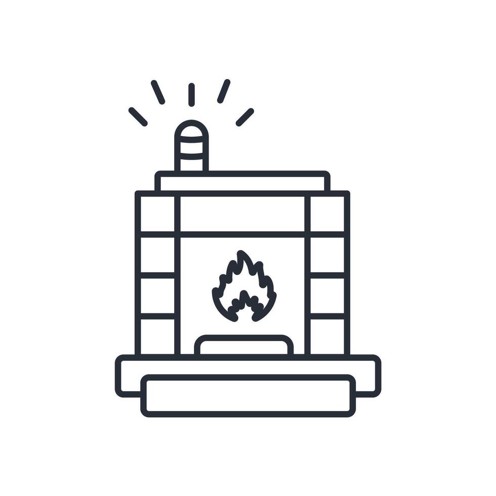 fireplace icon. .Editable stroke.linear style sign for use web design,logo.Symbol illustration. vector