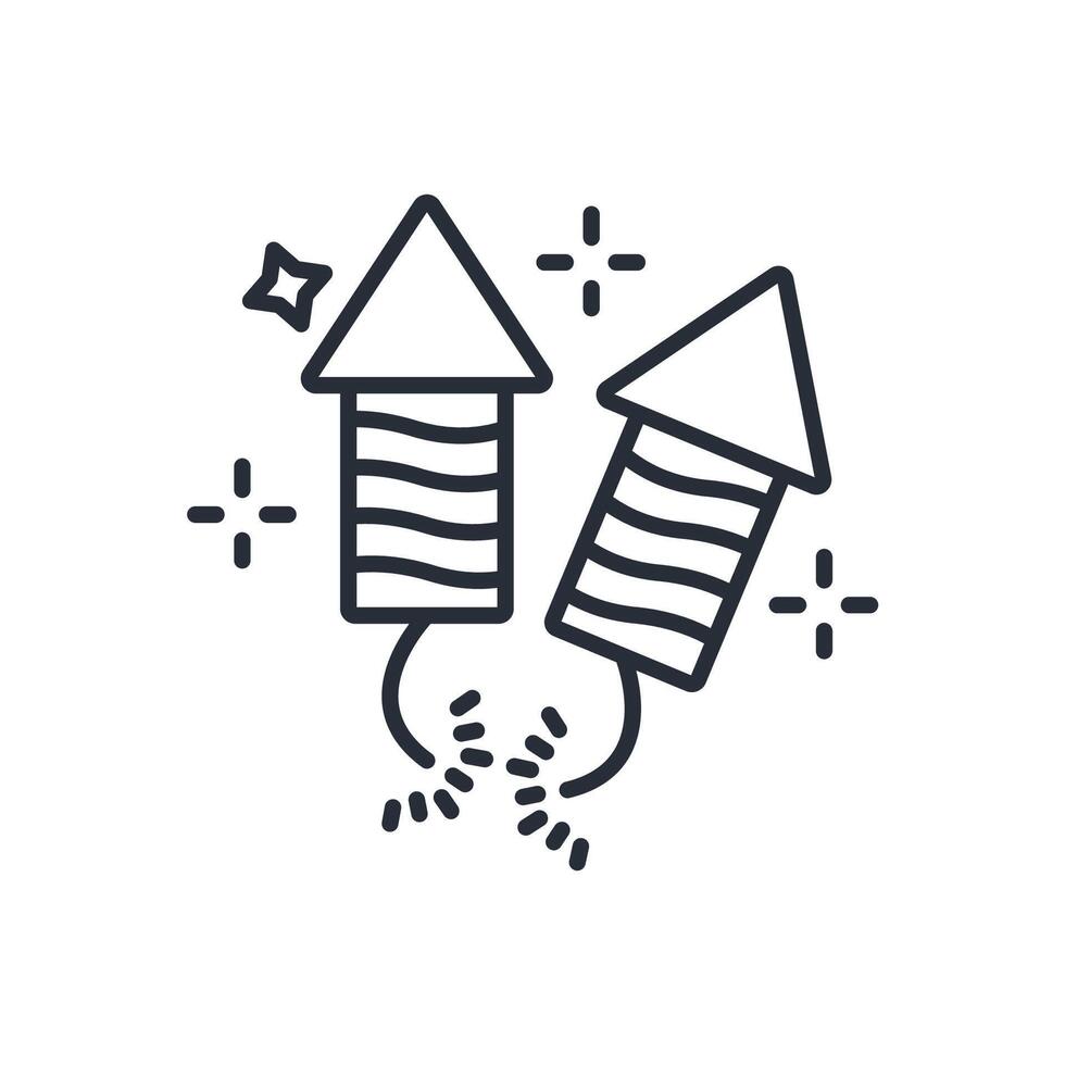 Fireworks icon. .Editable stroke.linear style sign for use web design,logo.Symbol illustration. vector