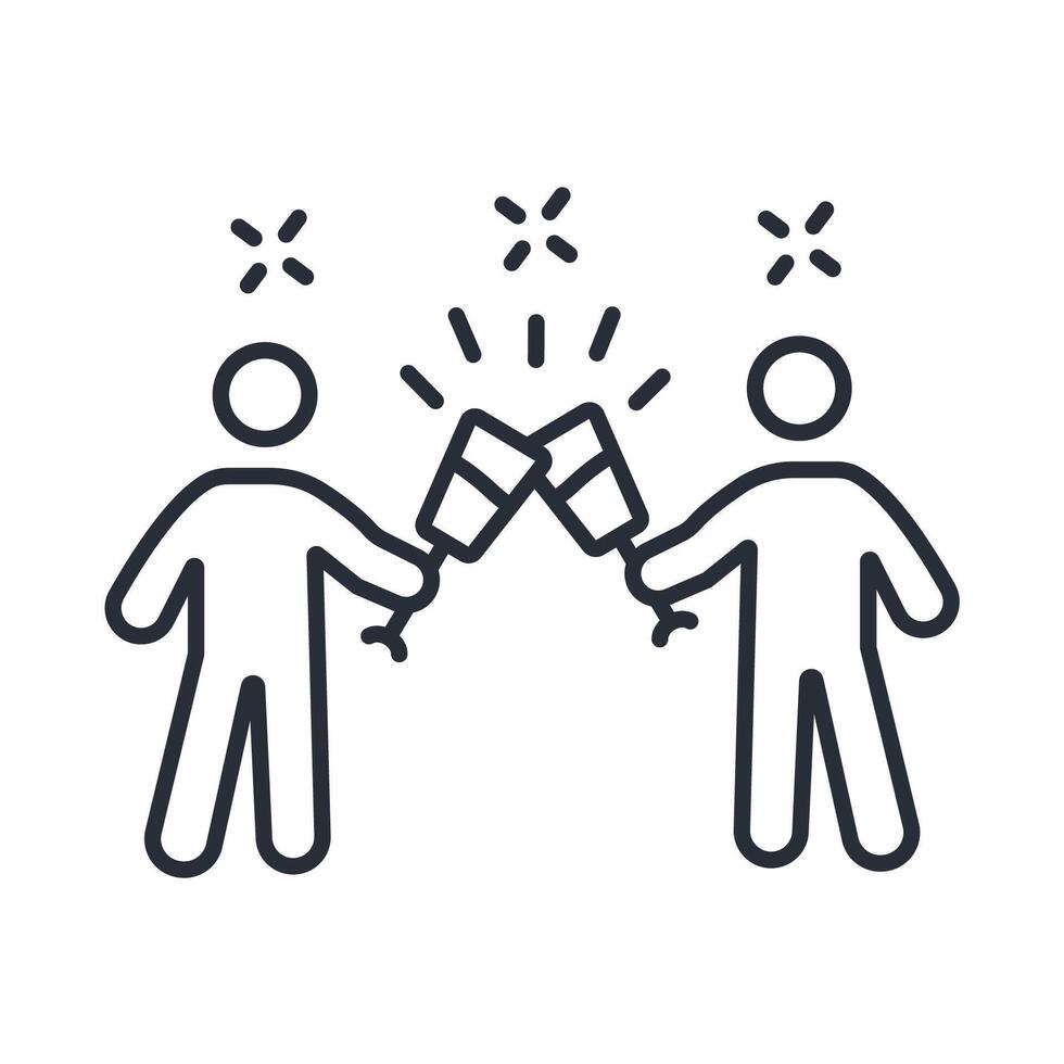 cheers icon. .Editable stroke.linear style sign for use web design,logo.Symbol illustration. vector