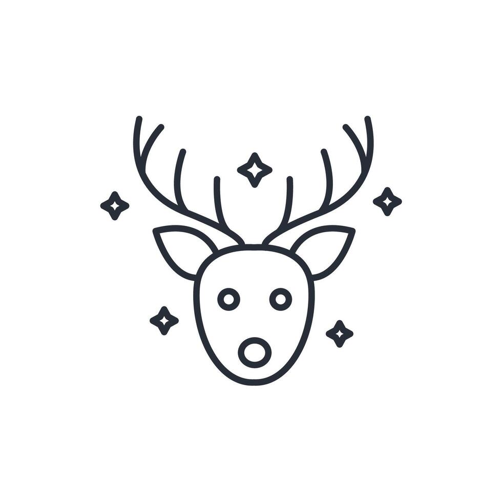 reindeer icon. .Editable stroke.linear style sign for use web design,logo.Symbol illustration. vector