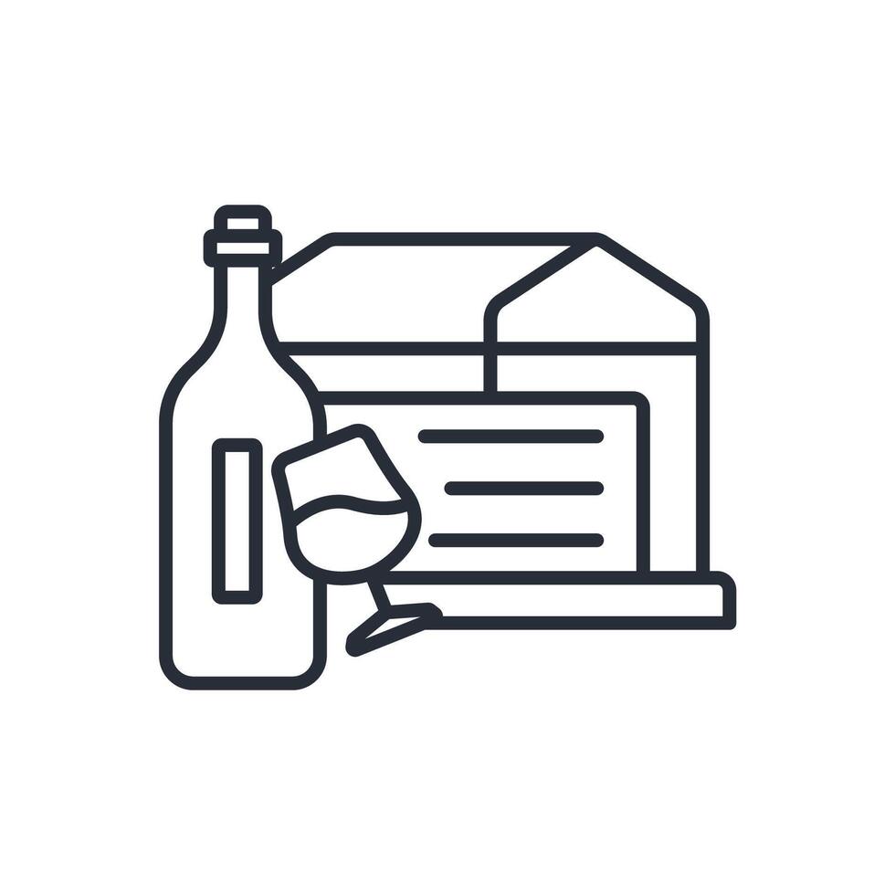 wine shop icon. .Editable stroke.linear style sign for use web design,logo.Symbol illustration. vector