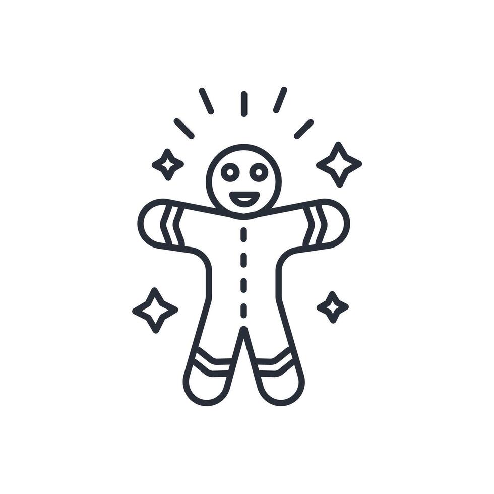 Gingerbread icon. .Editable stroke.linear style sign for use web design,logo.Symbol illustration. vector