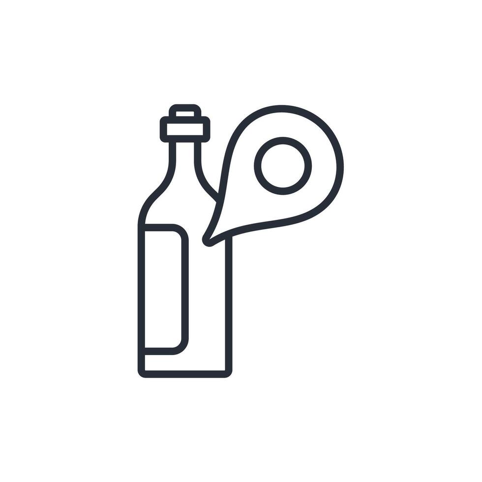 wine location icon. .Editable stroke.linear style sign for use web design,logo.Symbol illustration. vector