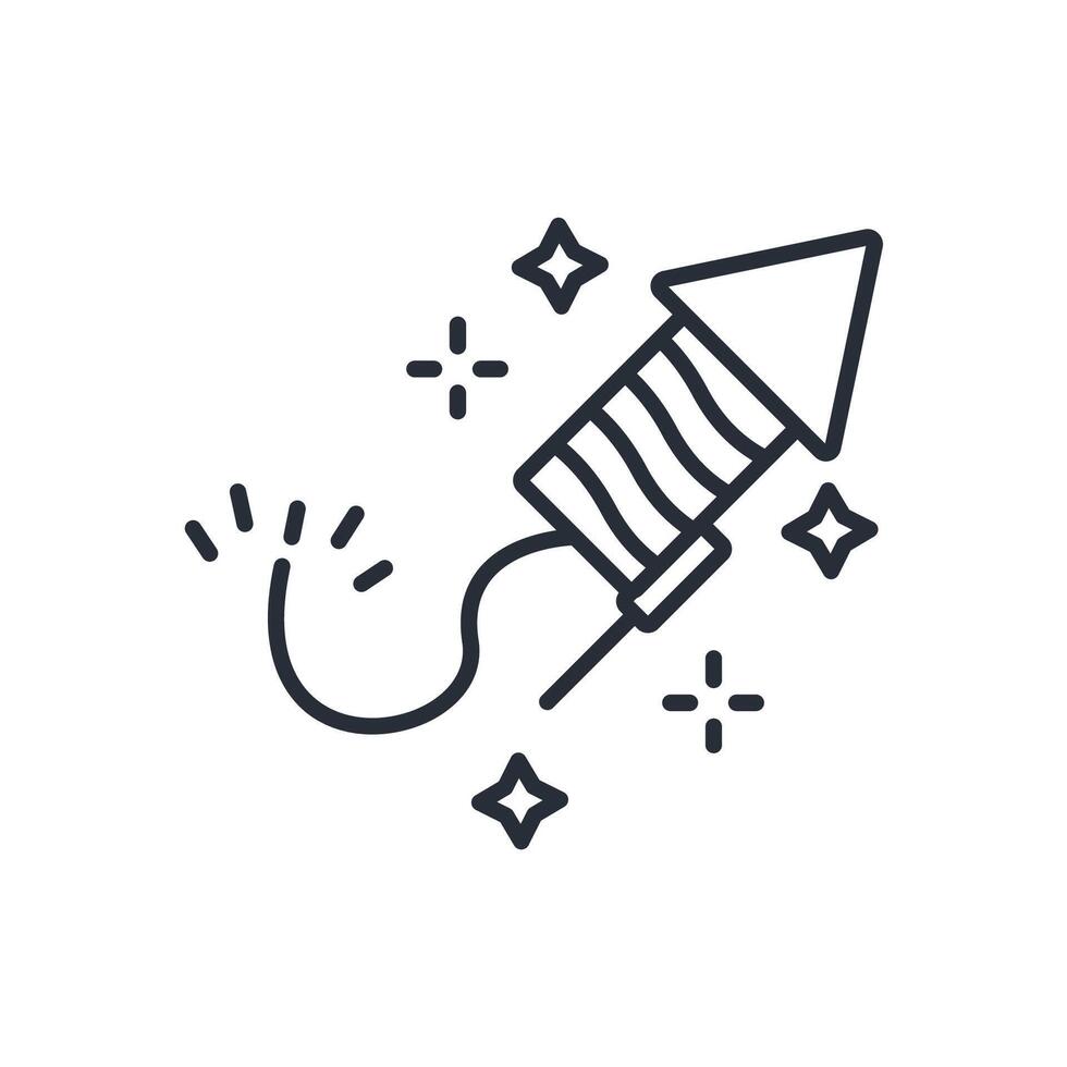 firecracker icon. .Editable stroke.linear style sign for use web design,logo.Symbol illustration. vector