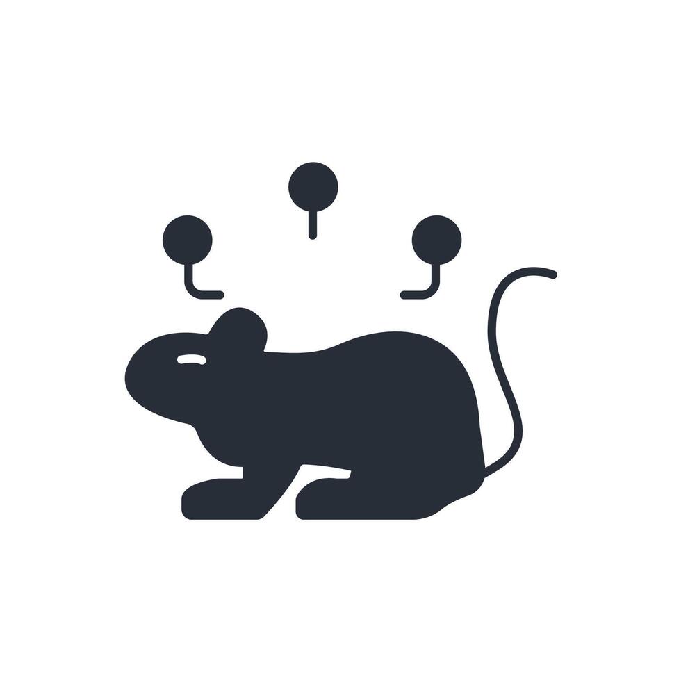 Rat icon. .Editable stroke.linear style sign for use web design,logo.Symbol illustration. vector