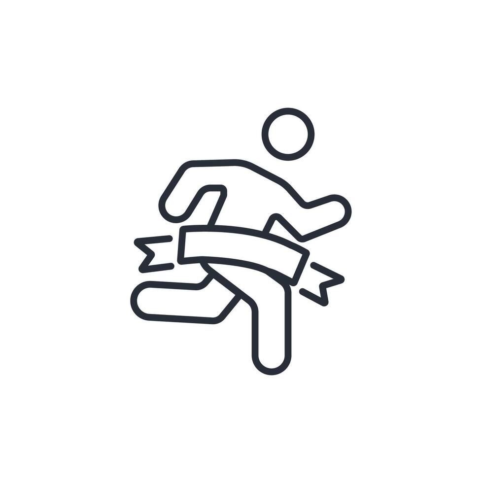 finish line icon. .Editable stroke.linear style sign for use web design,logo.Symbol illustration. vector