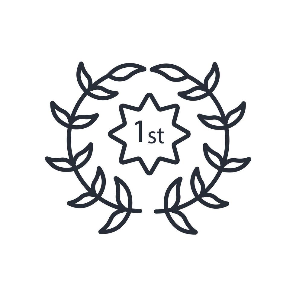 First place icon. .Editable stroke.linear style sign for use web design,logo.Symbol illustration. vector