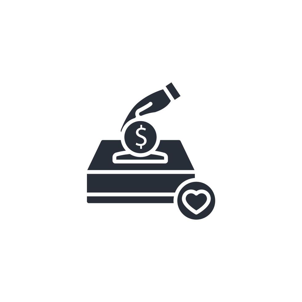 Charity icon. .Editable stroke.linear style sign for use web design,logo.Symbol illustration. vector