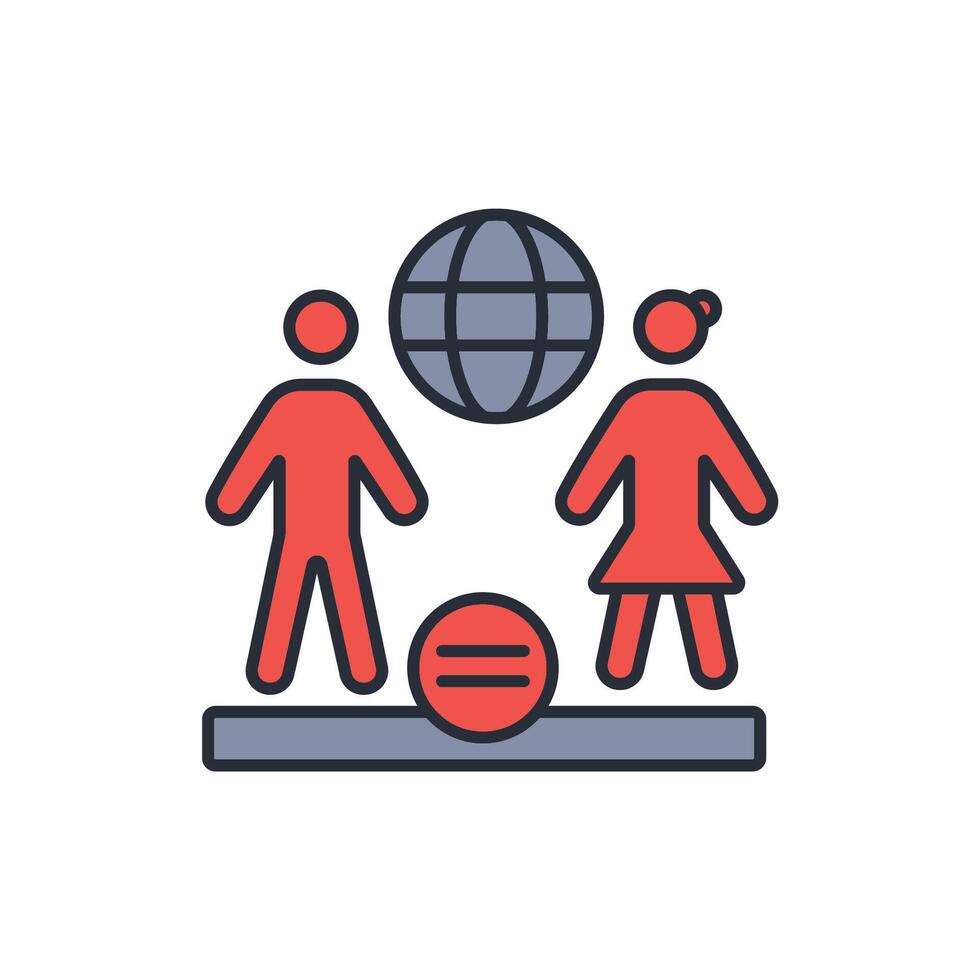 gender equality icon. .Editable stroke.linear style sign for use web design,logo.Symbol illustration. vector