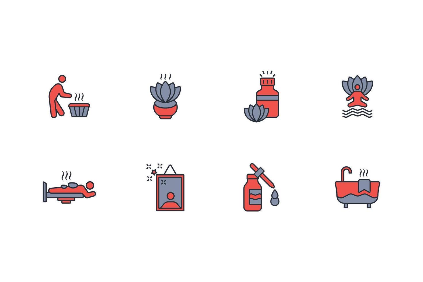 beauty and spa icon set..Editable stroke.linear style sign for use web design,logo.Symbol illustration. vector