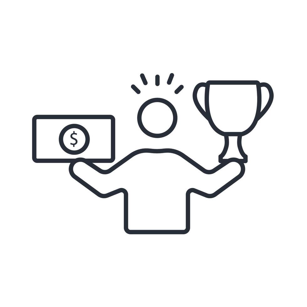 winning icon. .Editable stroke.linear style sign for use web design,logo.Symbol illustration. vector