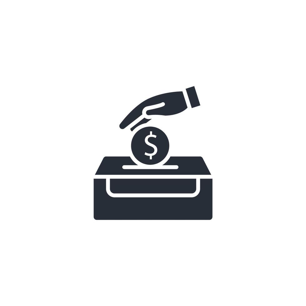 Donation icon. .Editable stroke.linear style sign for use web design,logo.Symbol illustration. vector