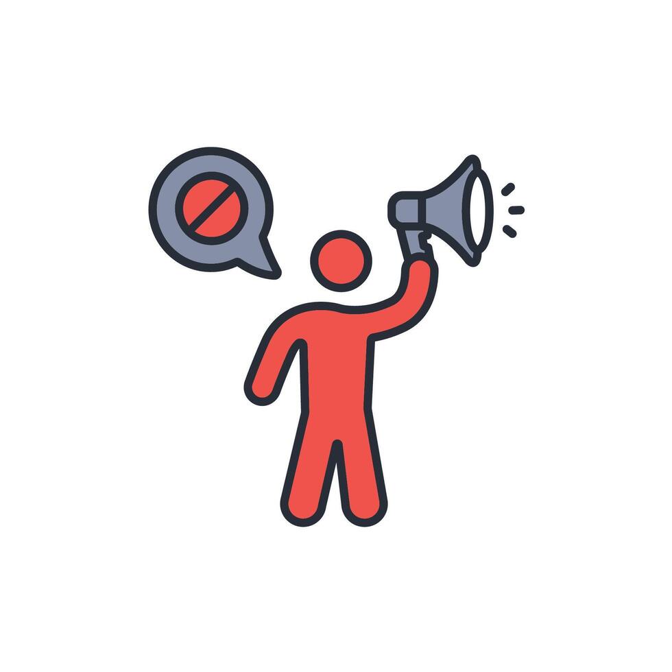 activist icon. .Editable stroke.linear style sign for use web design,logo.Symbol illustration. vector
