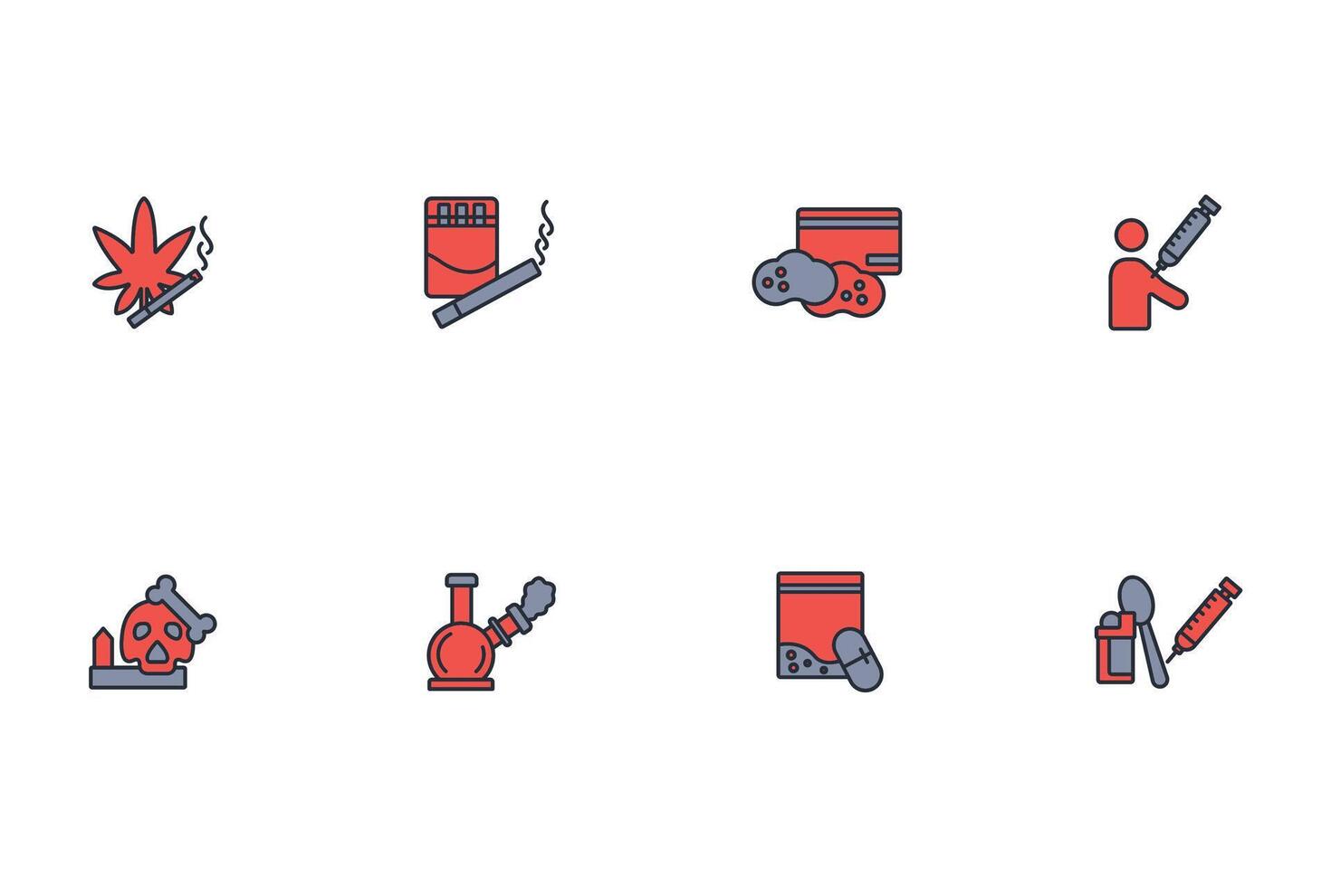 drugs icon set..Editable stroke.linear style sign for use web design,logo.Symbol illustration. vector