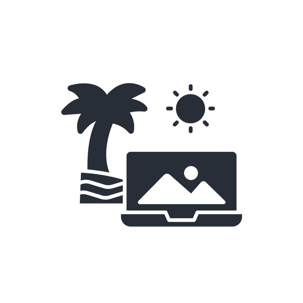 digital nomad icon. .Editable stroke.linear style sign for use web design,logo.Symbol illustration. vector