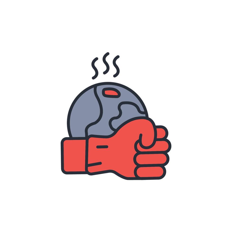Climate Crisis icon. .Editable stroke.linear style sign for use web design,logo.Symbol illustration. vector