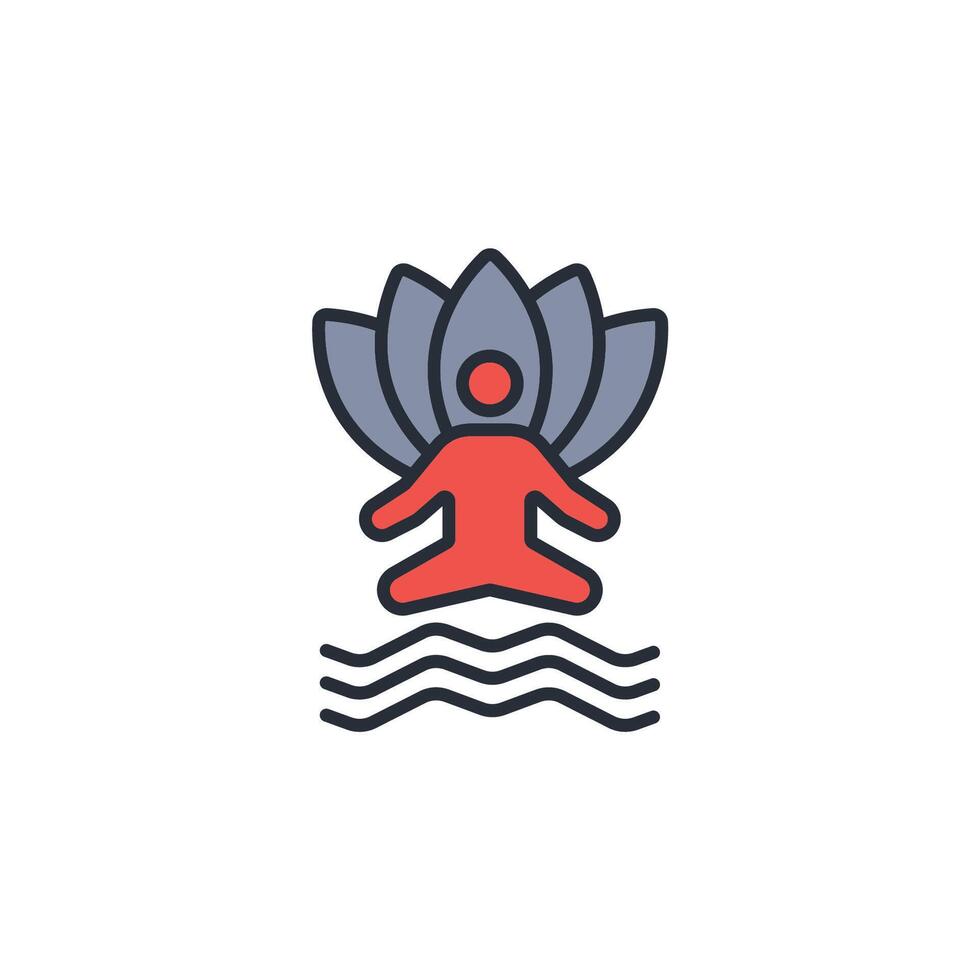 yoga icon. .Editable stroke.linear style sign for use web design,logo.Symbol illustration. vector