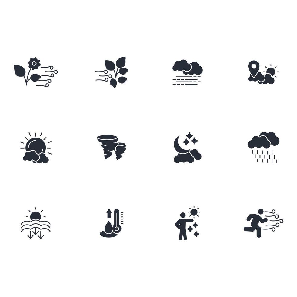 Weather icon set..Editable stroke.linear style sign for use web design,logo.Symbol illustration. vector