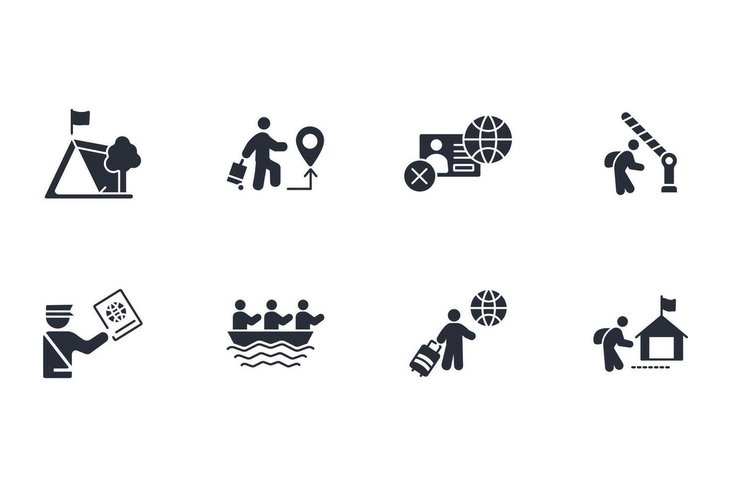 migration icon set..Editable stroke.linear style sign for use web design,logo.Symbol illustration. vector